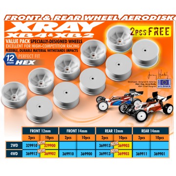 329900 2WD FRONT WHEEL AERODISK WITH 12MM HEX - WHITE (10)