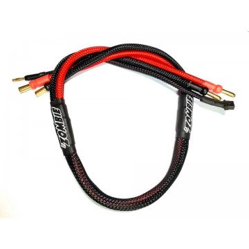 Team Zombie 4mm 5mm Plated Male Tube Plug 600mm Charging Wire (Red Black)